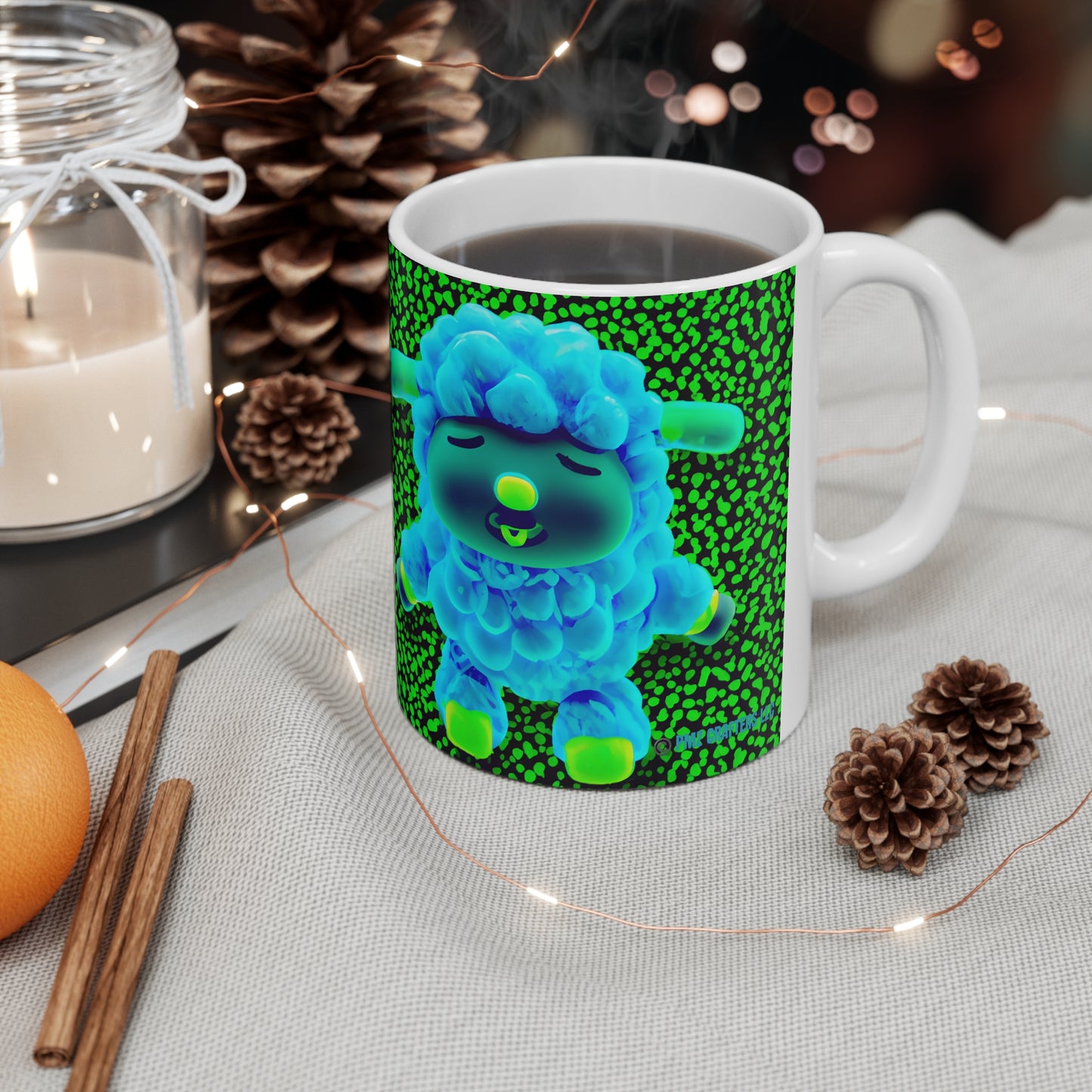 Ceramic Mug 11oz - Deep Blue Sheep 0001