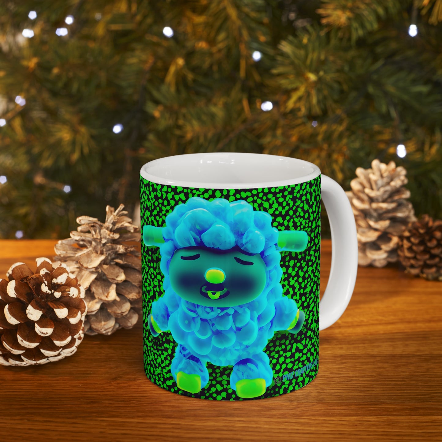 Ceramic Mug 11oz - Deep Blue Sheep 0001