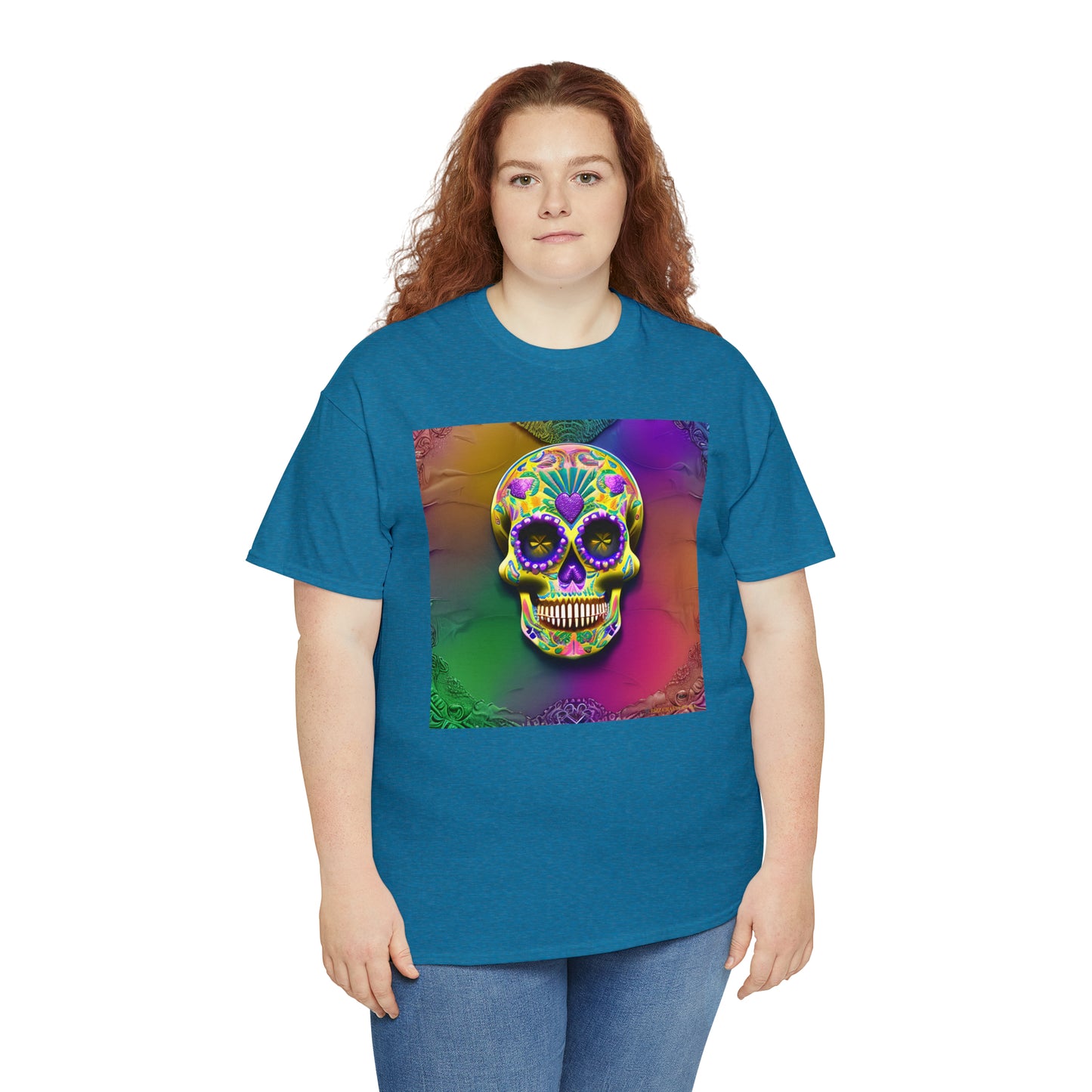 Unisex Heavy Cotton Tee - Sugar Skull 0002
