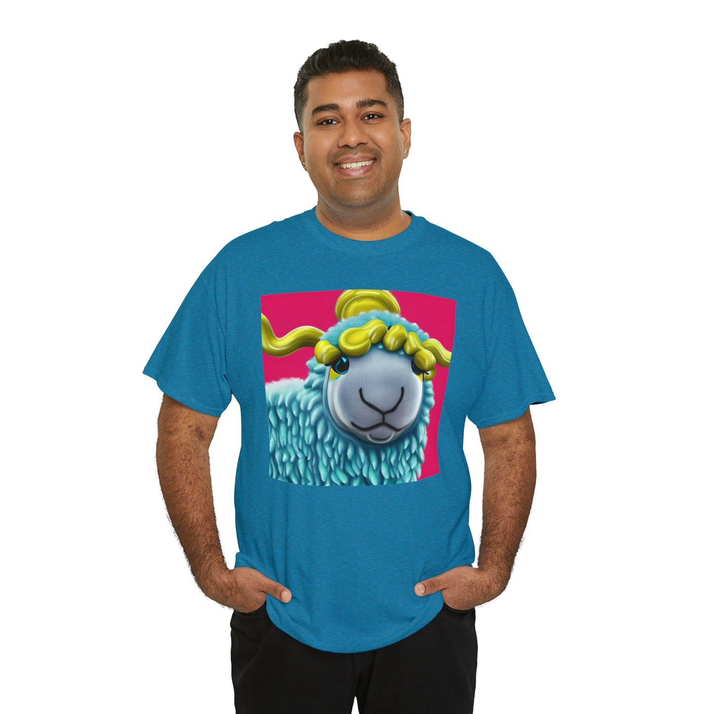Unisex Heavy Cotton Tee - Blue Sheep 0001