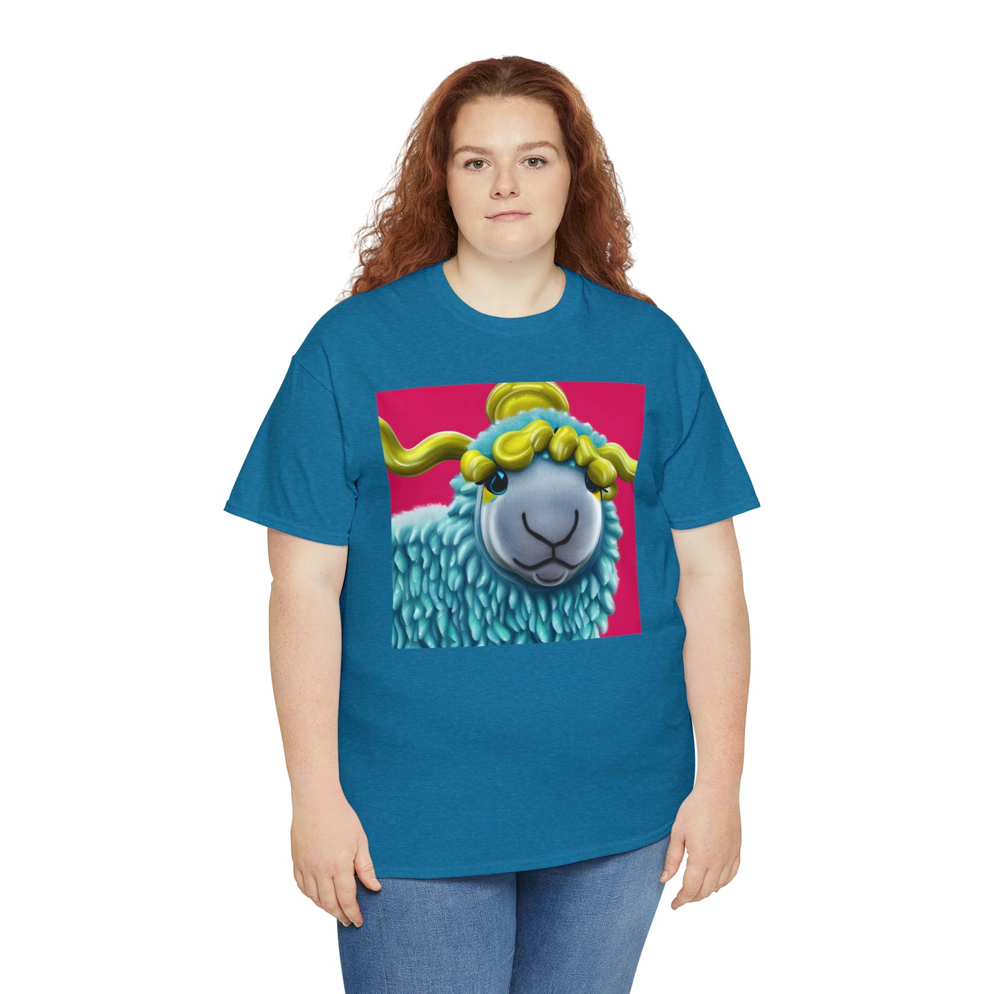 Unisex Heavy Cotton Tee - Blue Sheep 0001