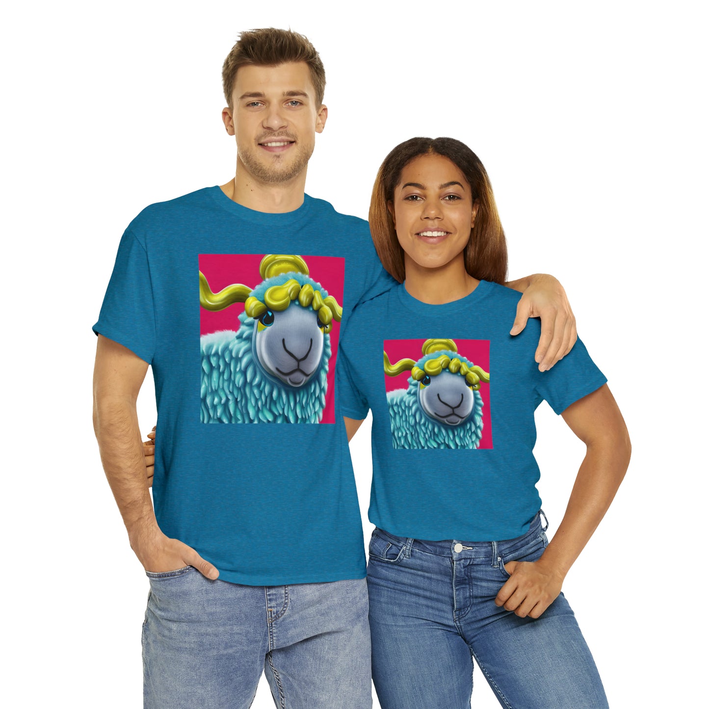 Unisex Heavy Cotton Tee - Blue Sheep 0001