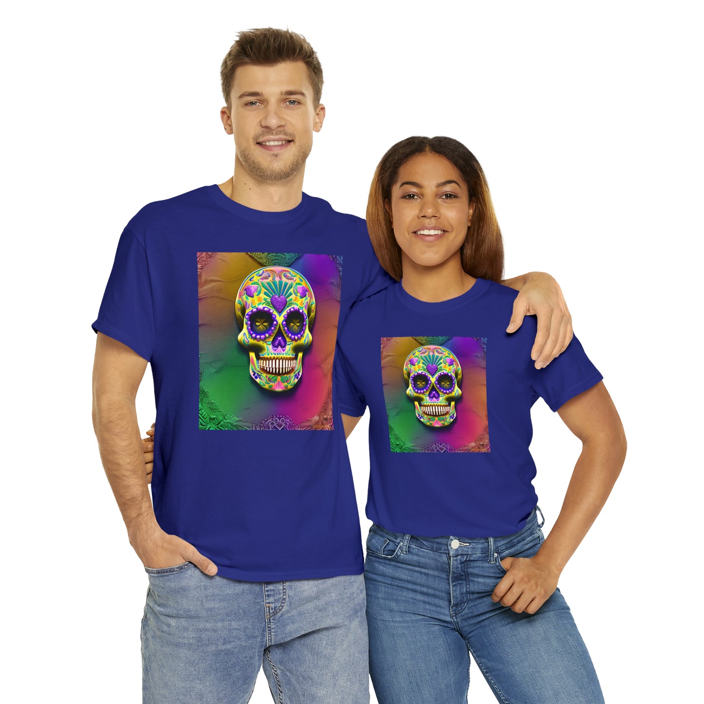 Unisex Heavy Cotton Tee - Sugar Skull 0002