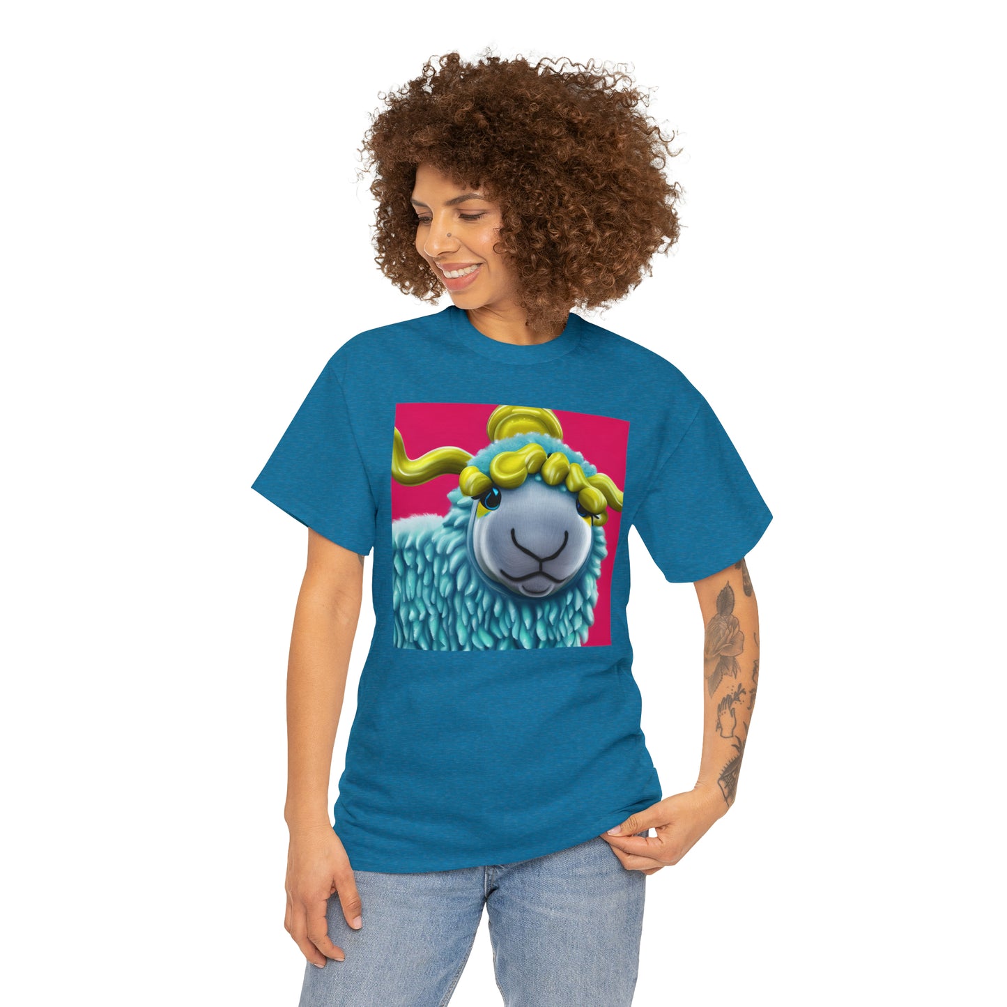 Unisex Heavy Cotton Tee - Blue Sheep 0001