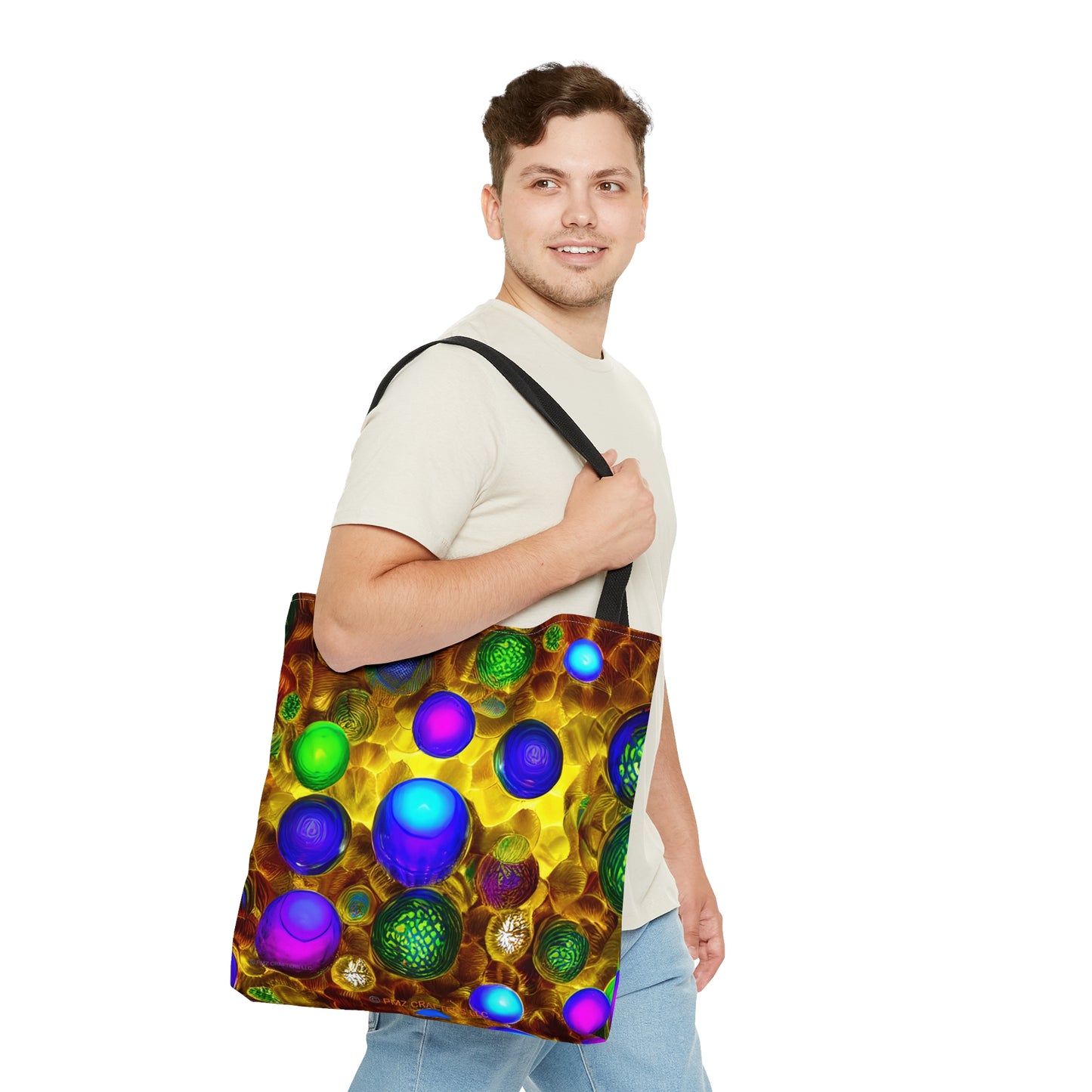 Tote Bag (AOP) - 3D Vibrant Circles 0001