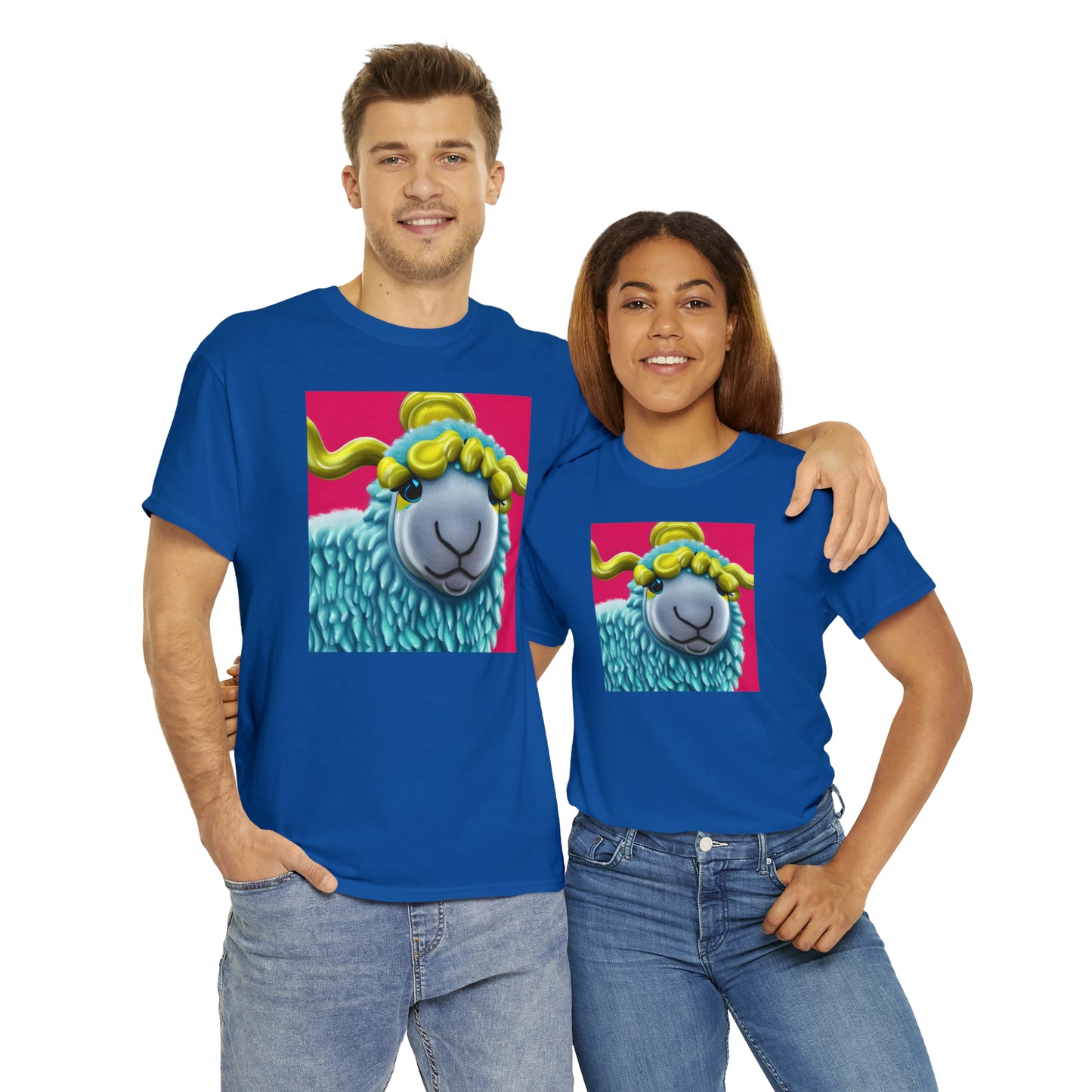 Unisex Heavy Cotton Tee - Blue Sheep 0001