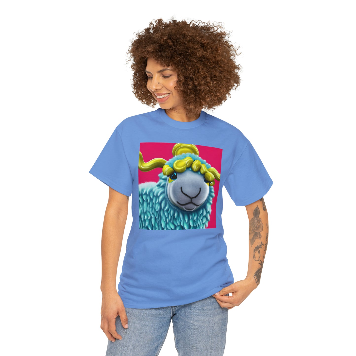 Unisex Heavy Cotton Tee - Blue Sheep 0001