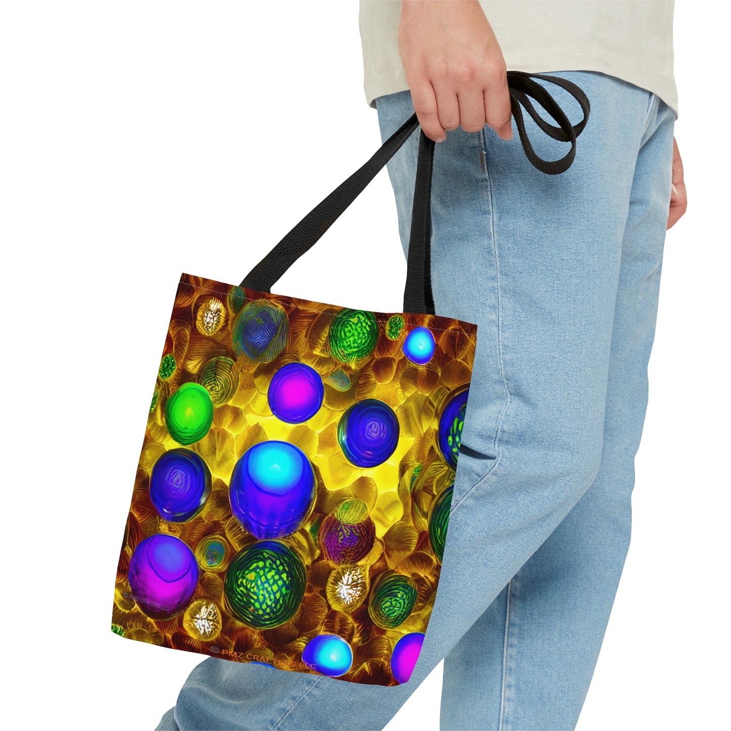 Tote Bag (AOP) - 3D Vibrant Circles 0001