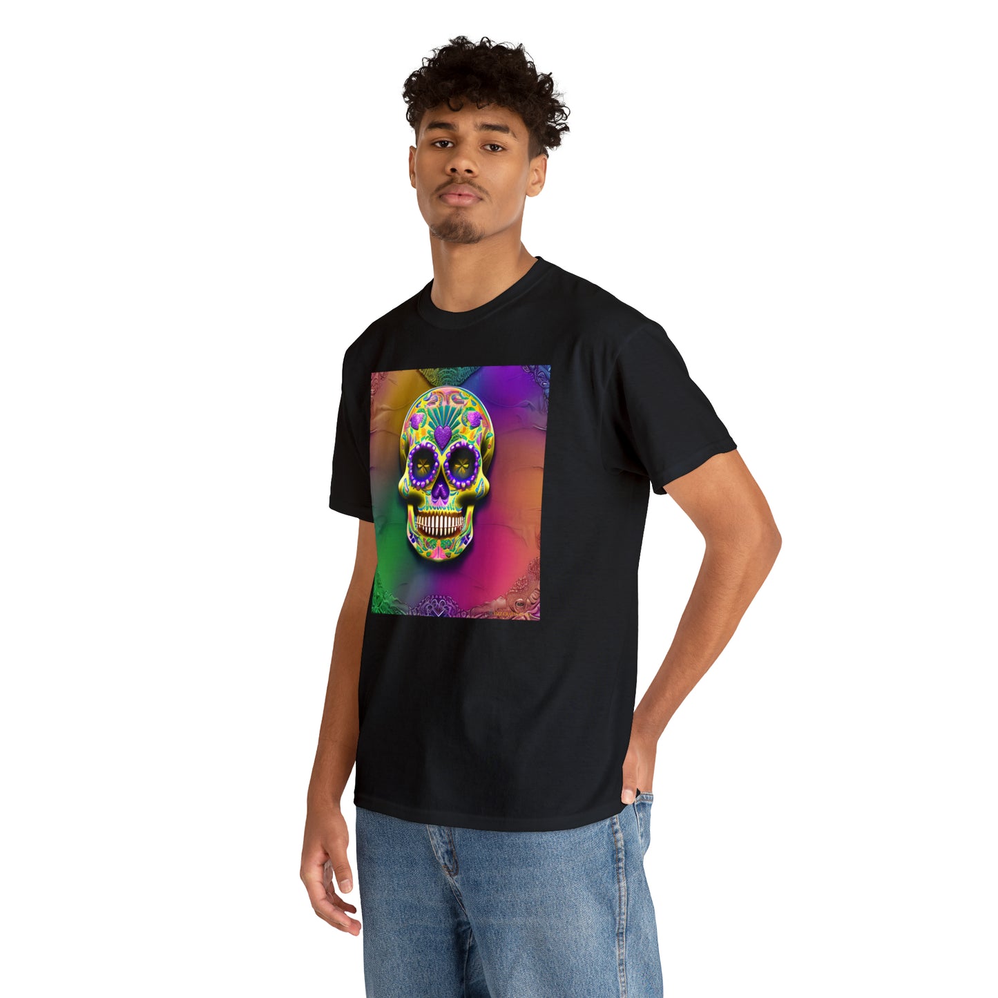 Unisex Heavy Cotton Tee - Sugar Skull 0002