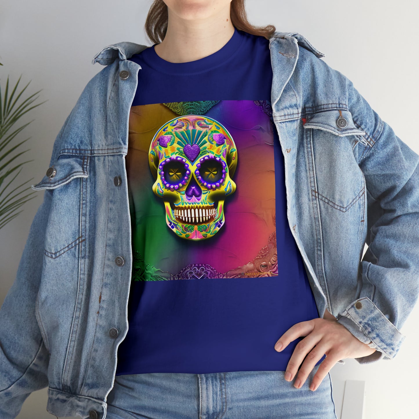 Unisex Heavy Cotton Tee - Sugar Skull 0002