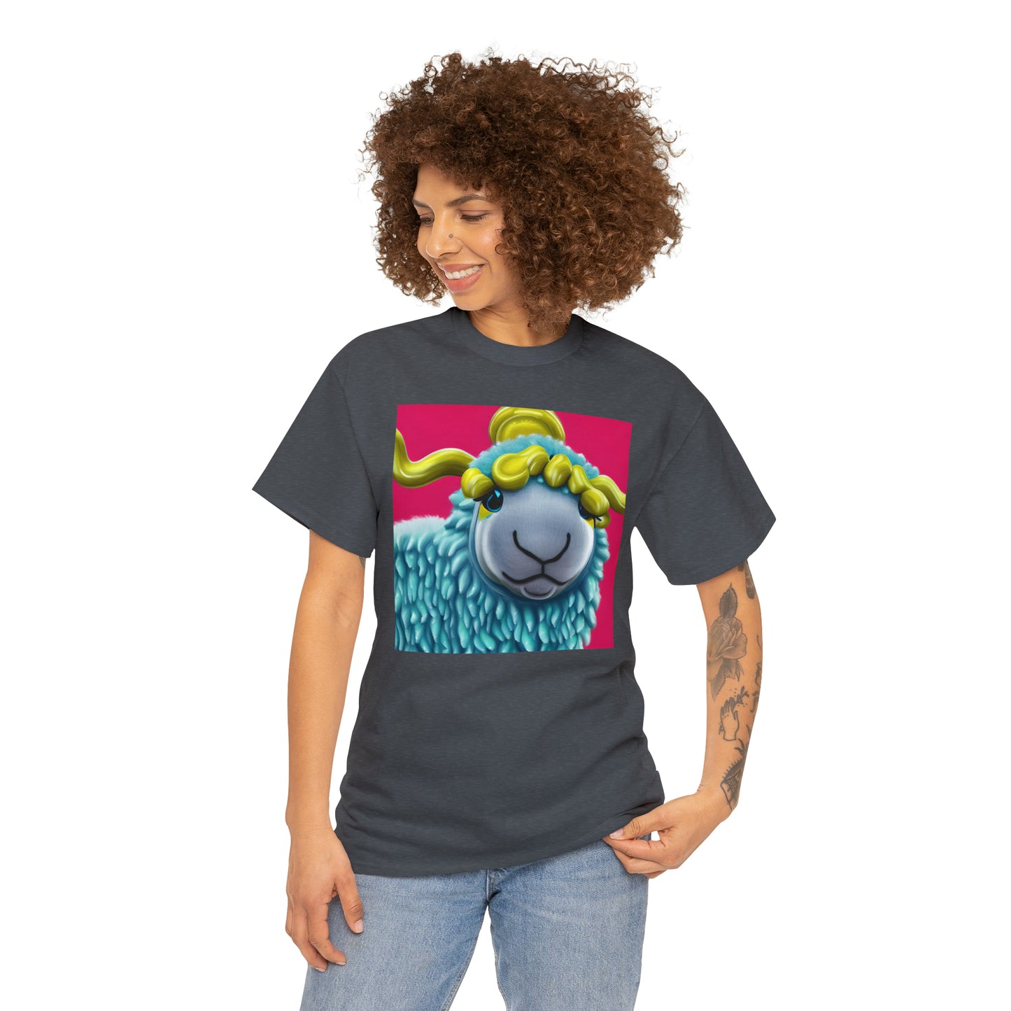 Unisex Heavy Cotton Tee - Blue Sheep 0001
