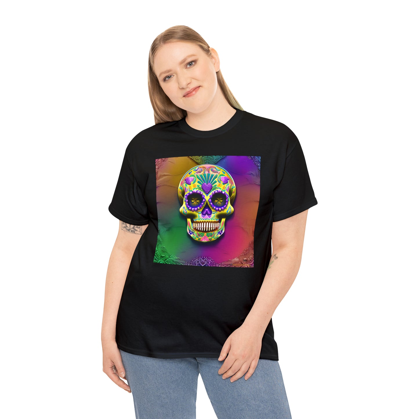 Unisex Heavy Cotton Tee - Sugar Skull 0002