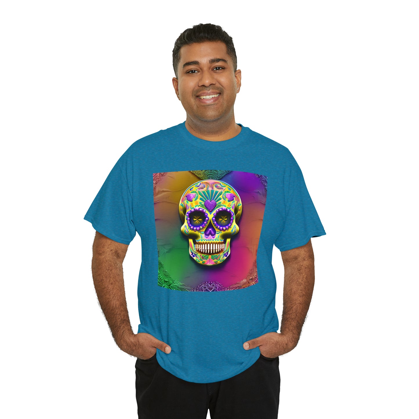 Unisex Heavy Cotton Tee - Sugar Skull 0002