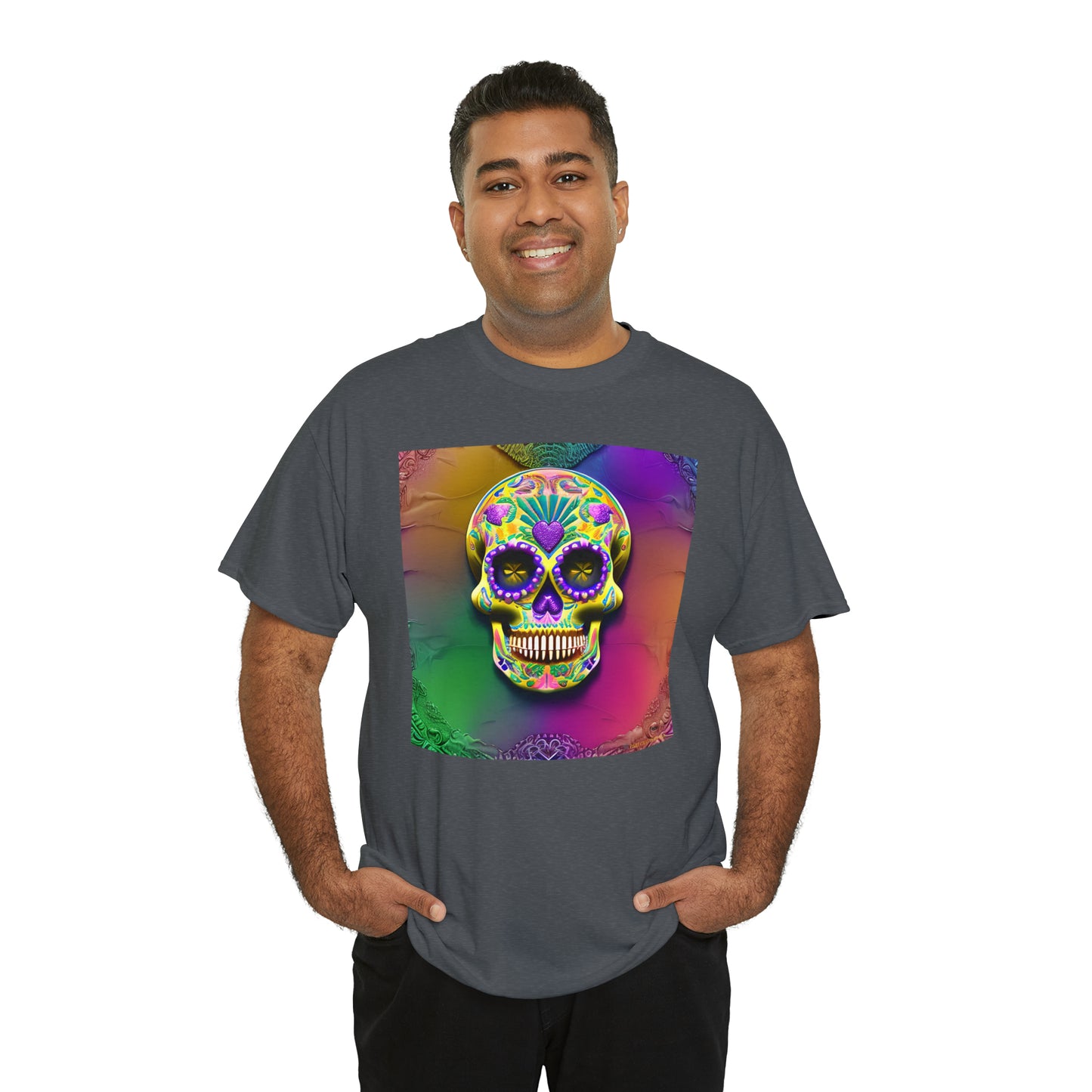 Unisex Heavy Cotton Tee - Sugar Skull 0002