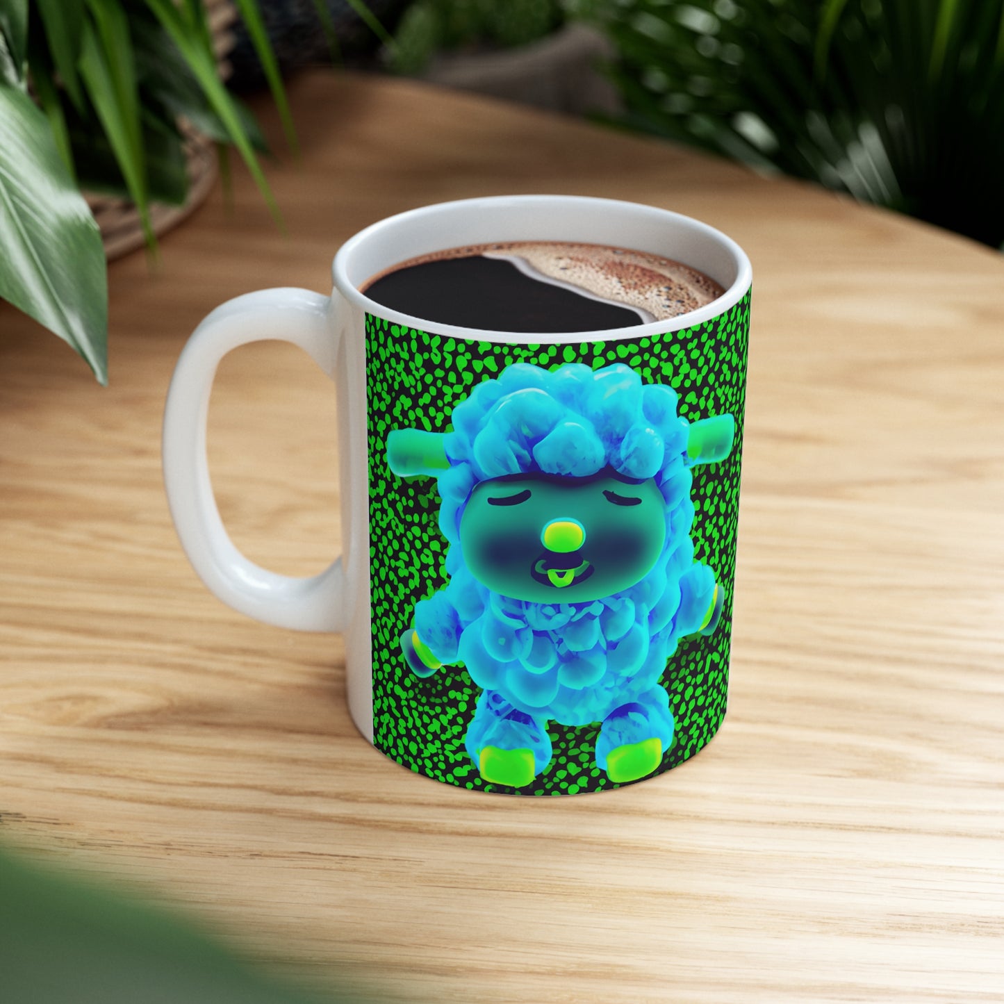 Ceramic Mug 11oz - Deep Blue Sheep 0001