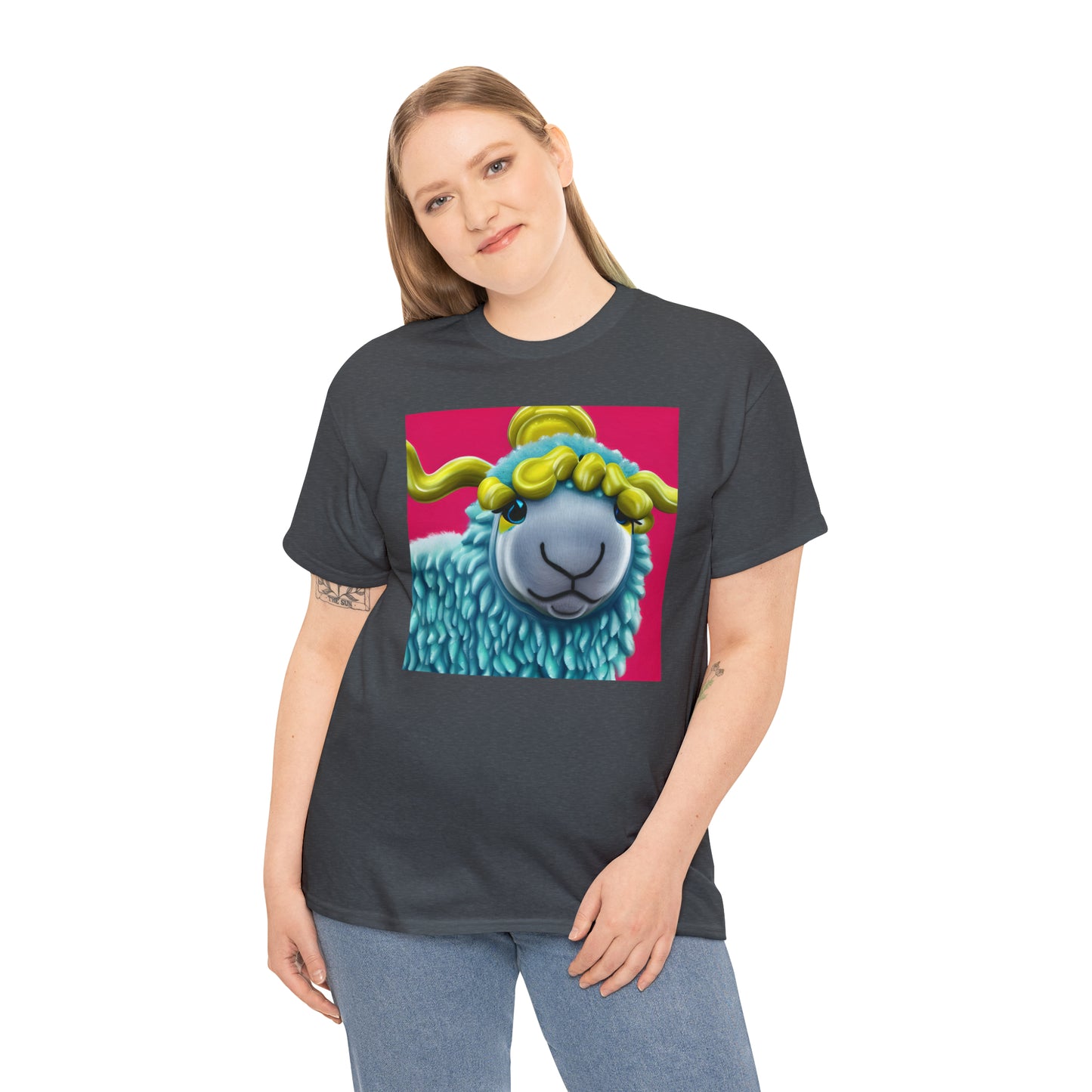 Unisex Heavy Cotton Tee - Blue Sheep 0001