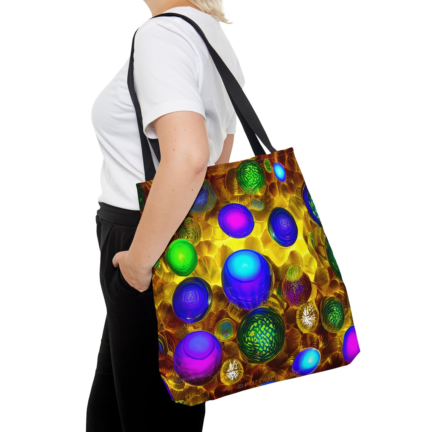 Tote Bag (AOP) - 3D Vibrant Circles 0001
