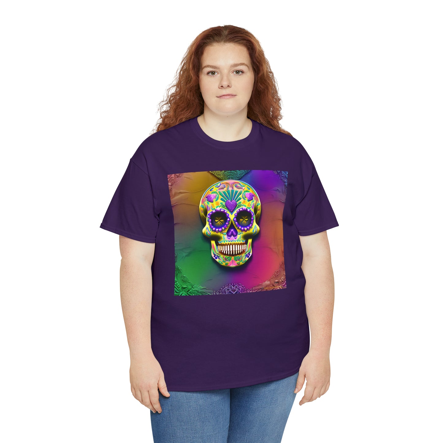 Unisex Heavy Cotton Tee - Sugar Skull 0002