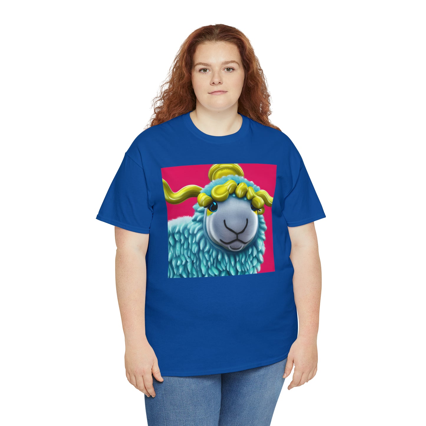 Unisex Heavy Cotton Tee - Blue Sheep 0001