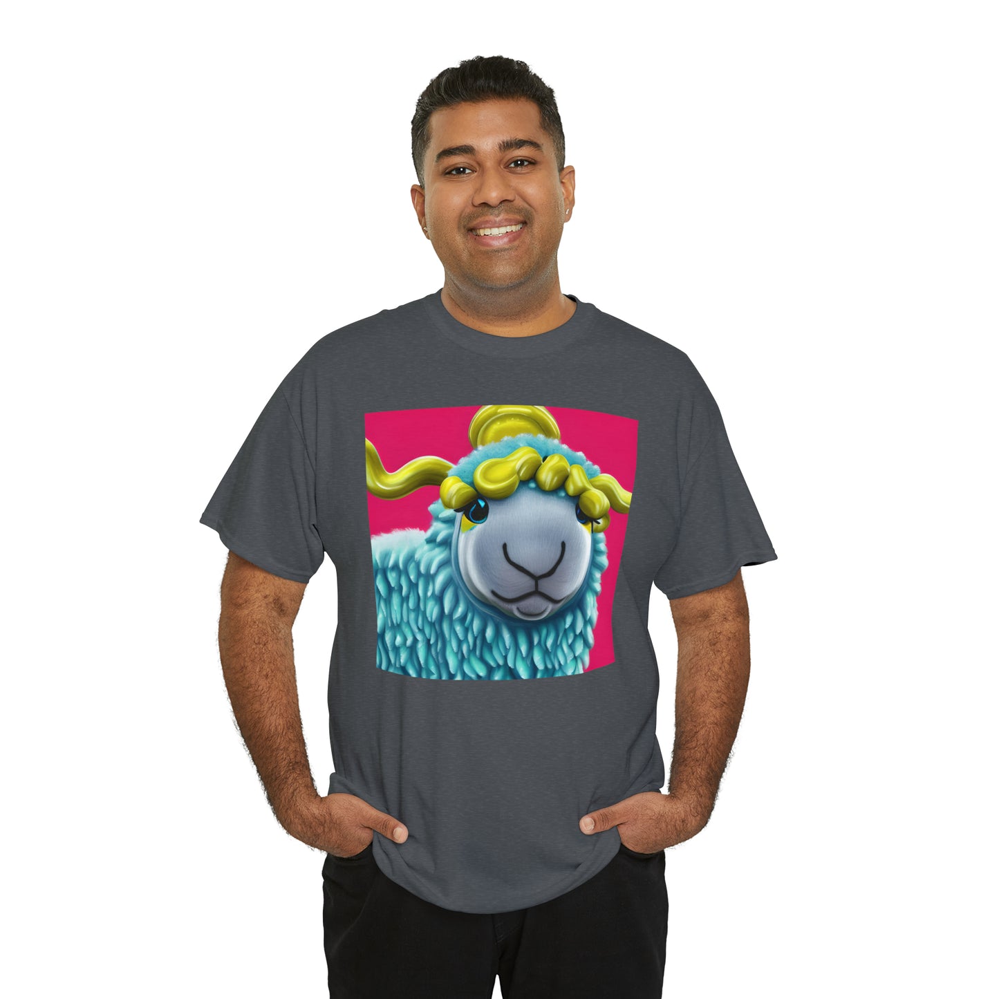 Unisex Heavy Cotton Tee - Blue Sheep 0001