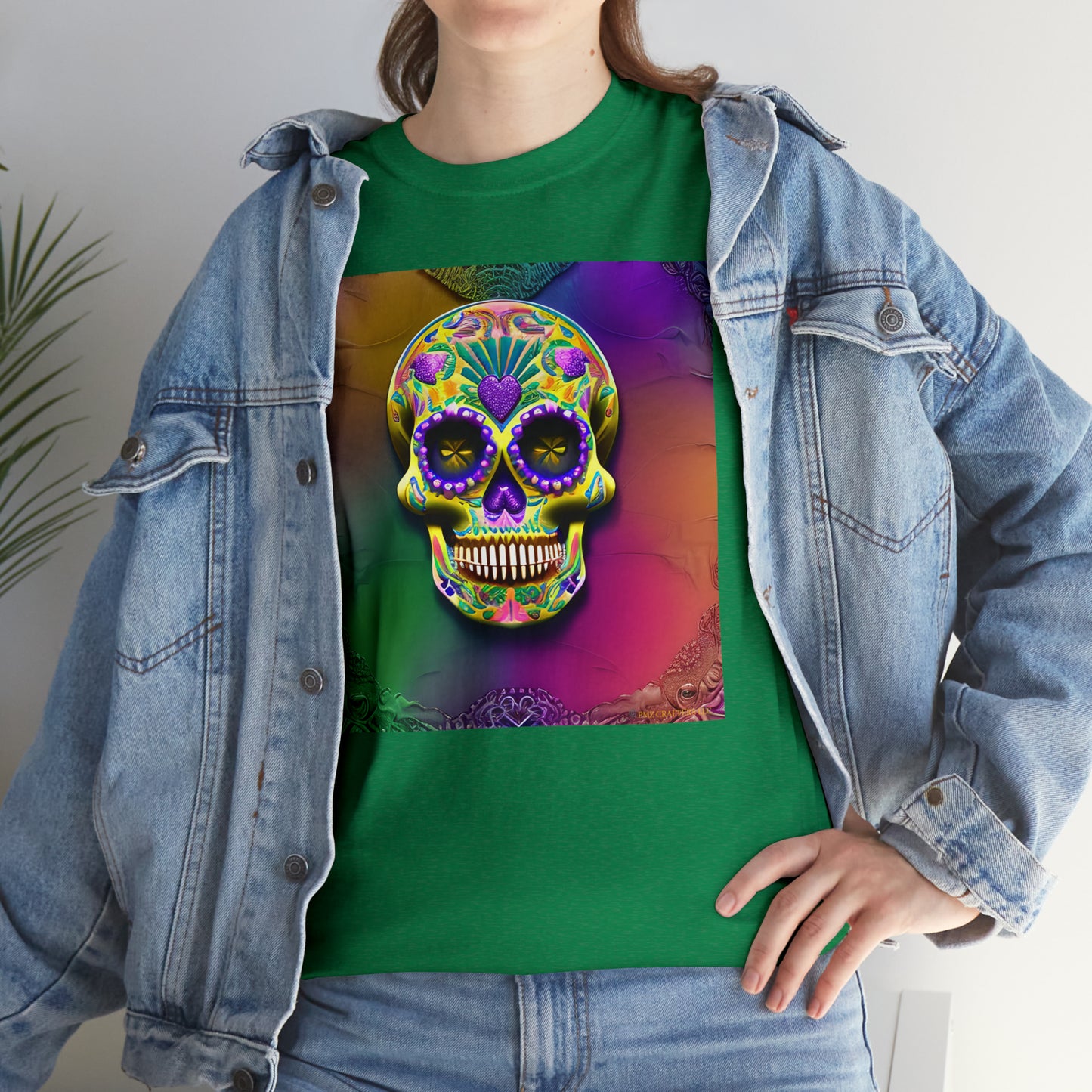 Unisex Heavy Cotton Tee - Sugar Skull 0002