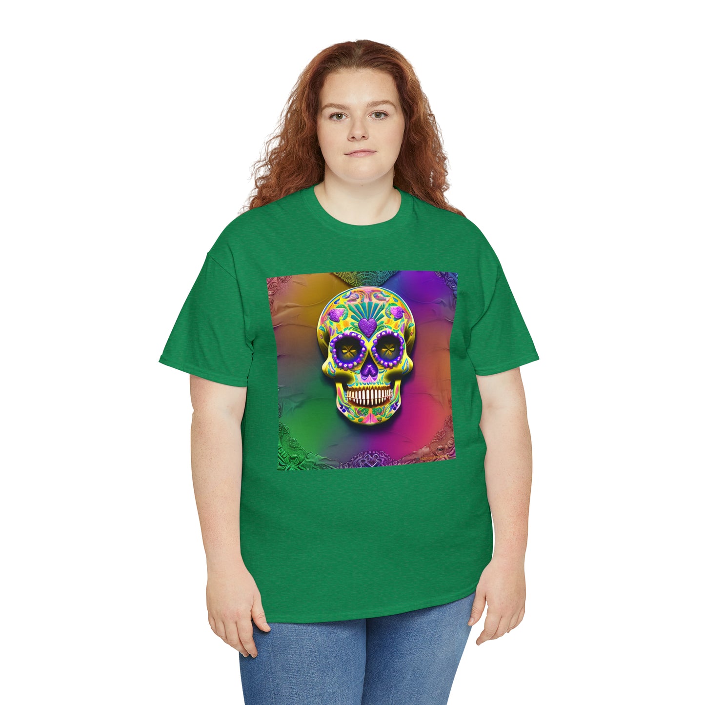 Unisex Heavy Cotton Tee - Sugar Skull 0002