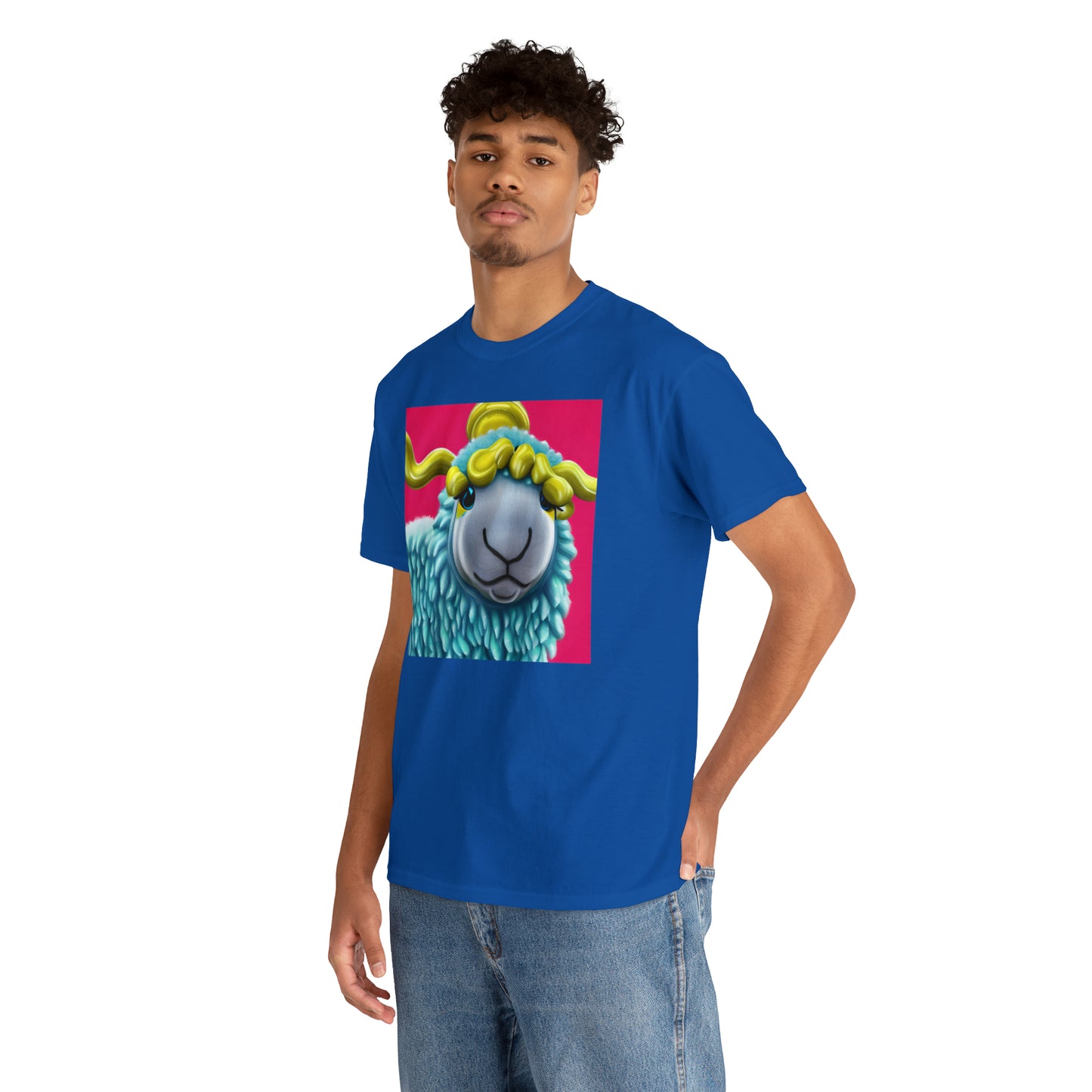 Unisex Heavy Cotton Tee - Blue Sheep 0001