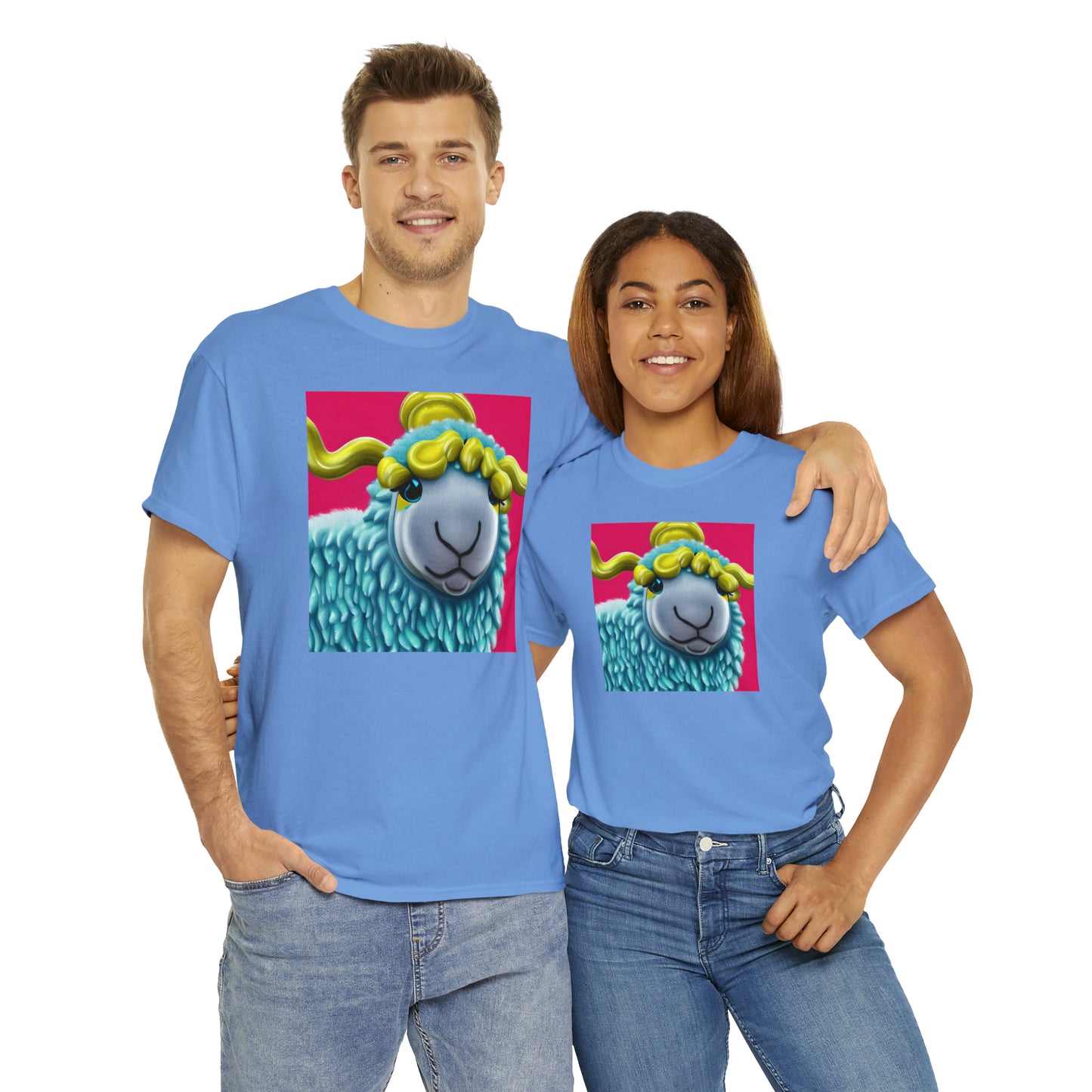 Unisex Heavy Cotton Tee - Blue Sheep 0001
