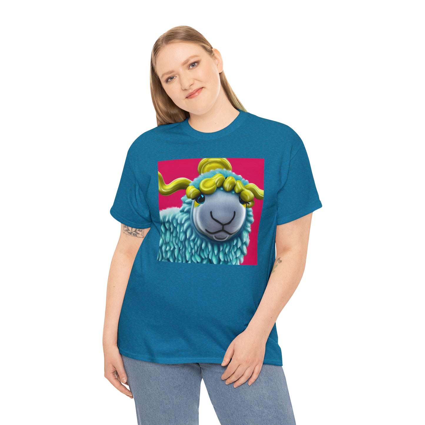 Unisex Heavy Cotton Tee - Blue Sheep 0001