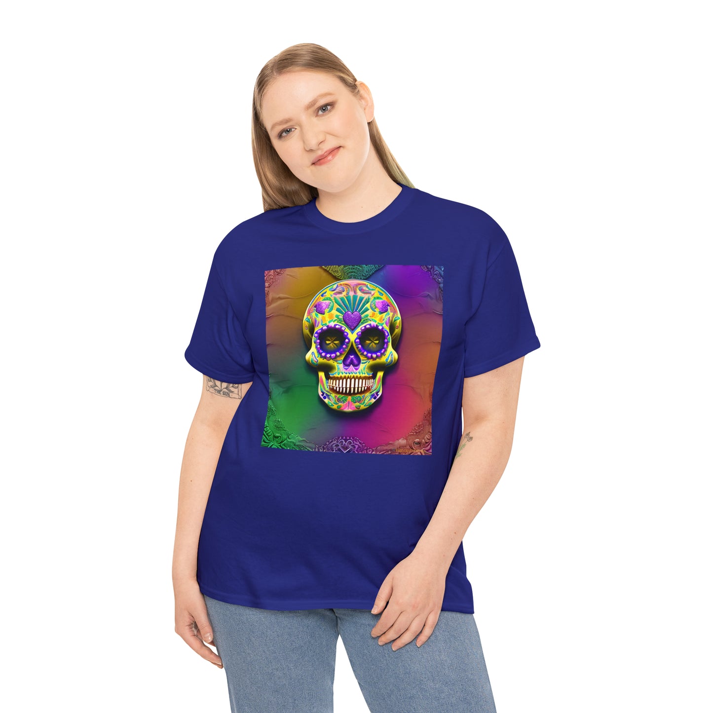Unisex Heavy Cotton Tee - Sugar Skull 0002