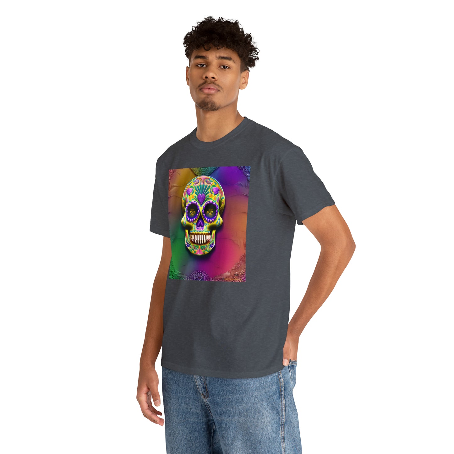 Unisex Heavy Cotton Tee - Sugar Skull 0002