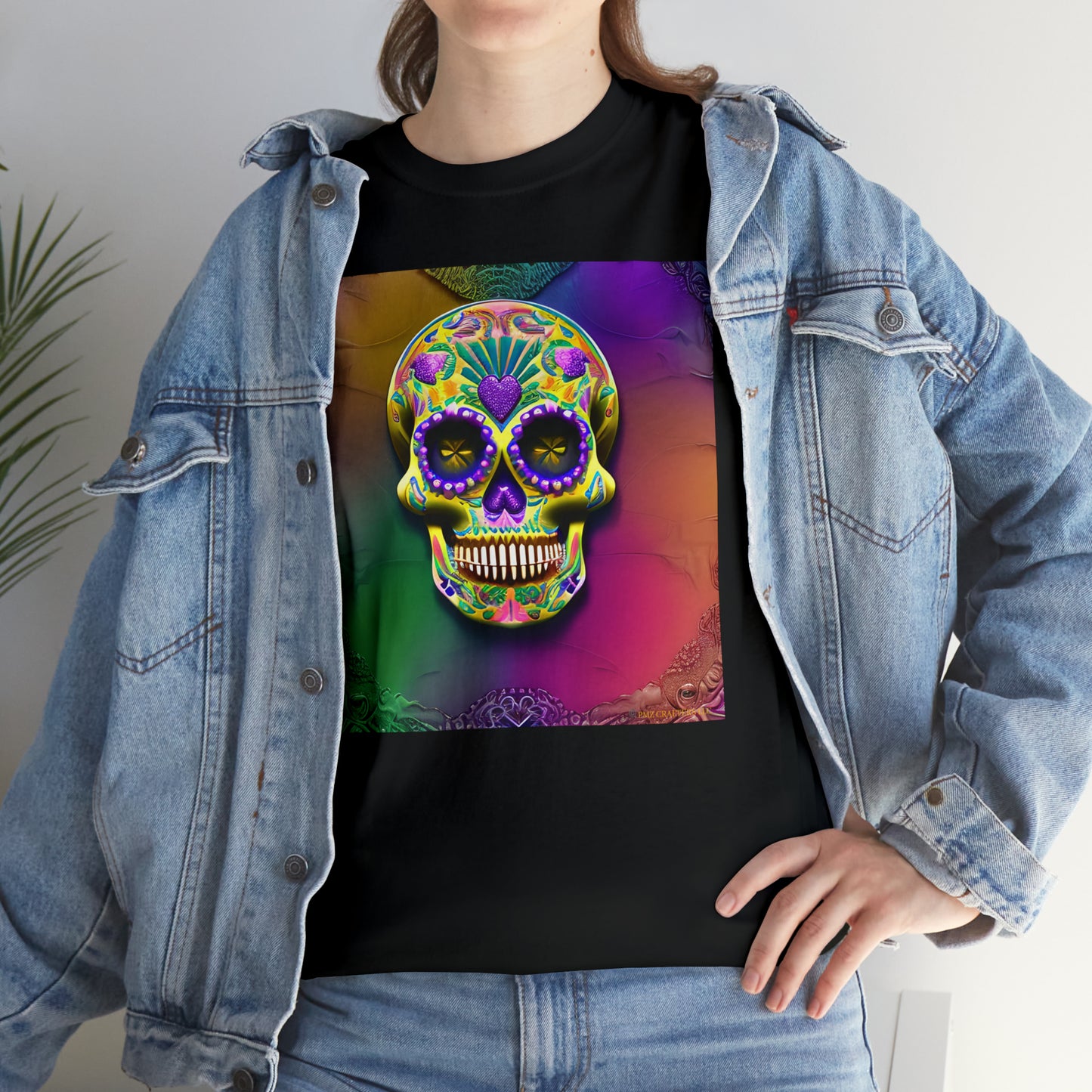 Unisex Heavy Cotton Tee - Sugar Skull 0002
