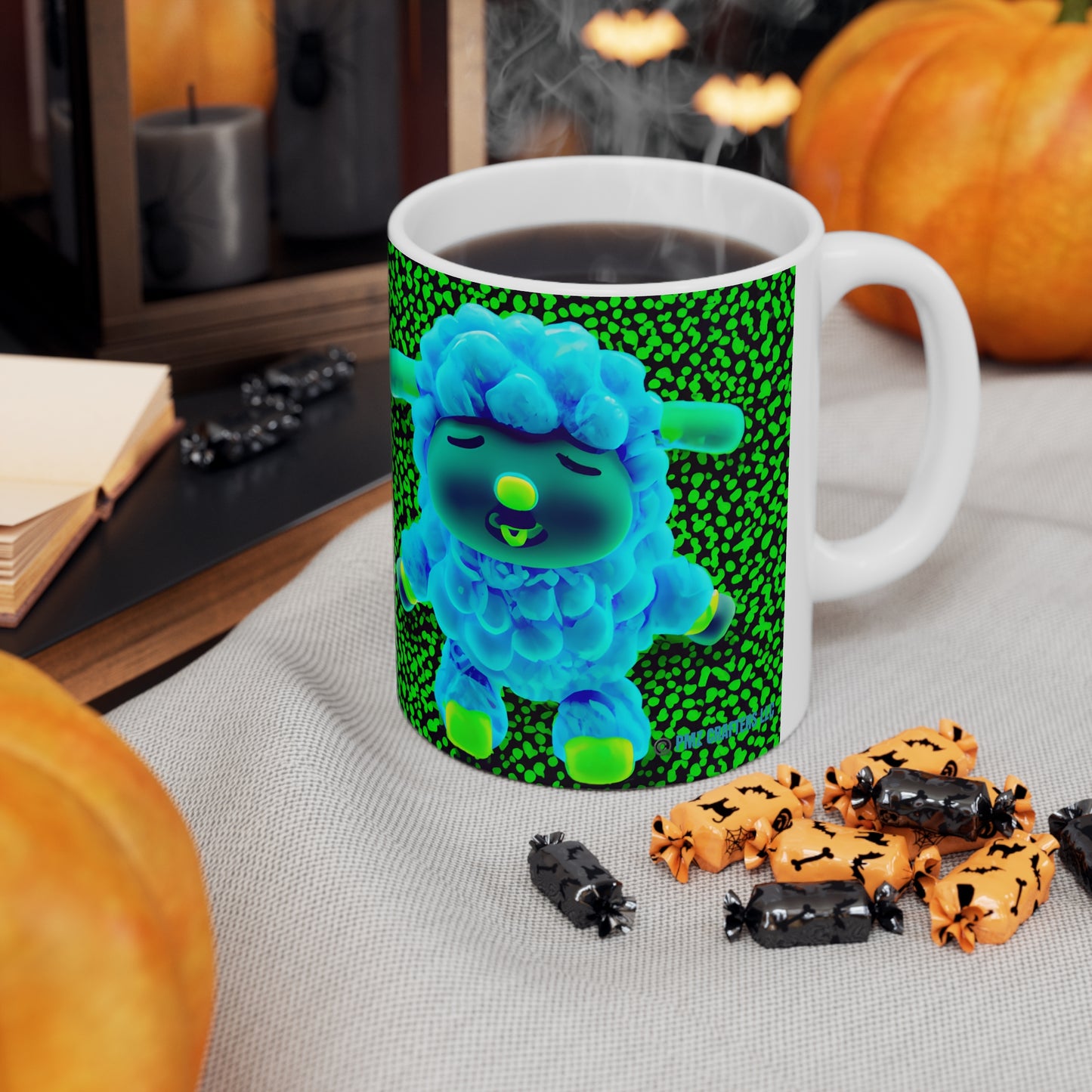 Ceramic Mug 11oz - Deep Blue Sheep 0001