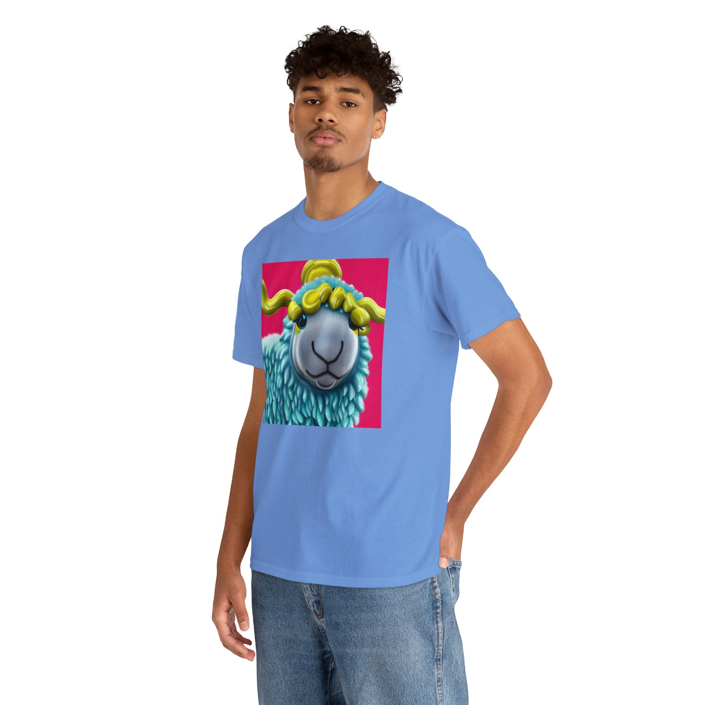 Unisex Heavy Cotton Tee - Blue Sheep 0001