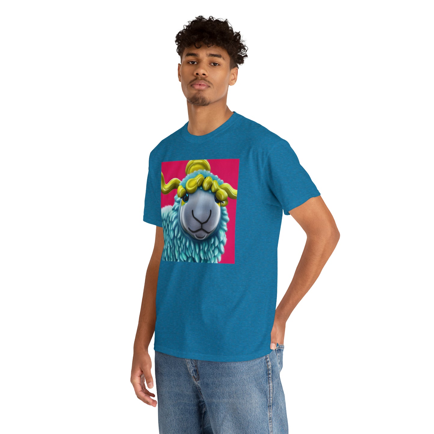 Unisex Heavy Cotton Tee - Blue Sheep 0001