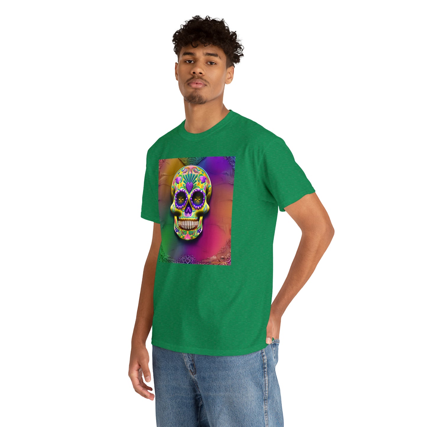 Unisex Heavy Cotton Tee - Sugar Skull 0002