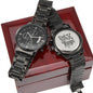 Engraved Design Black Chronograph Watch - Dad Fixer of Things 0001