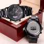 Engraved Design Black Chronograph Watch - World's Best Dad 0001