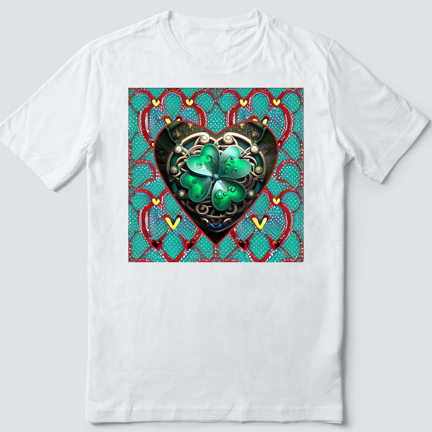 Custom T Shirt, Shamrock Love 0001, Sublimation