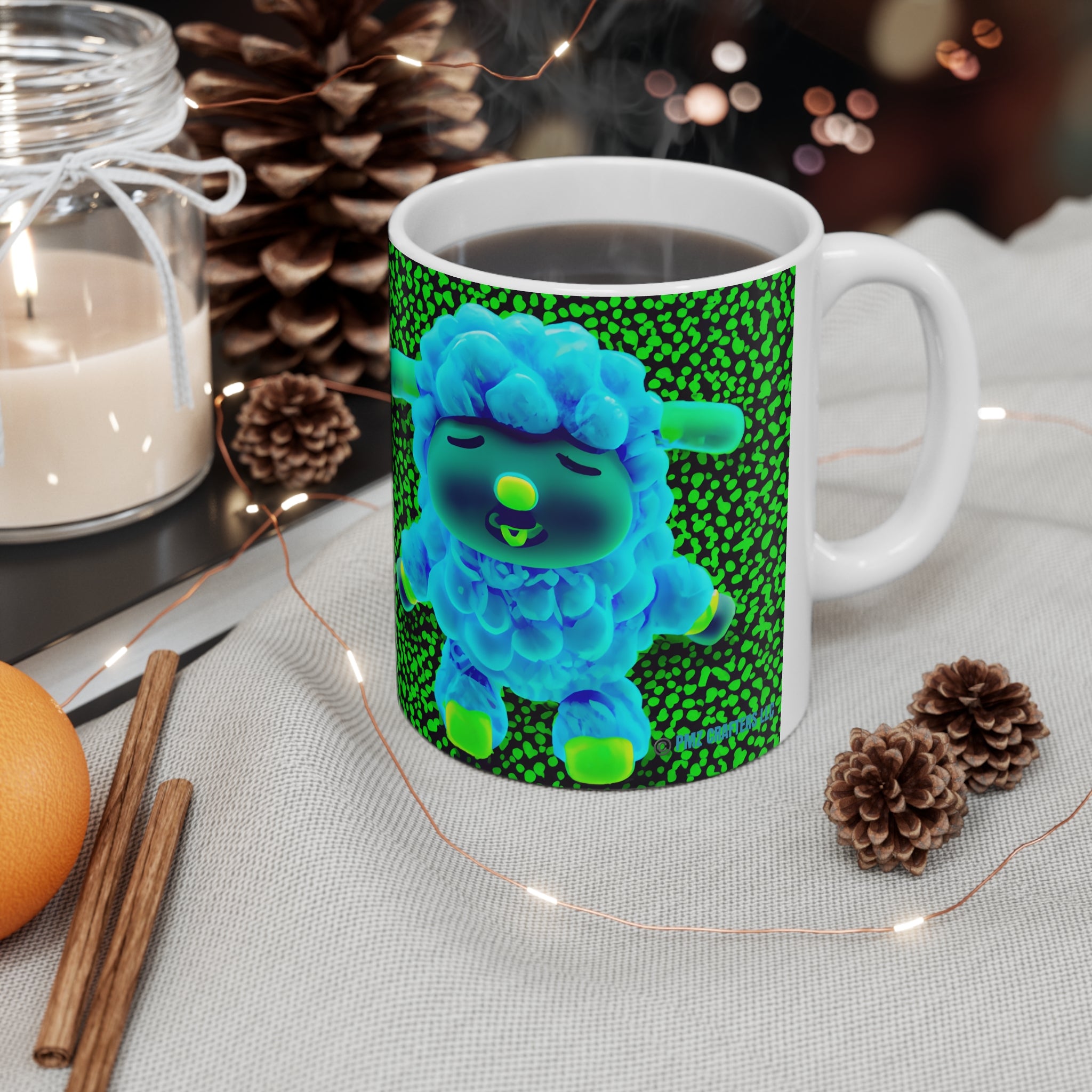 Ceramic Mug 11oz - Deep Blue Sheep 0001