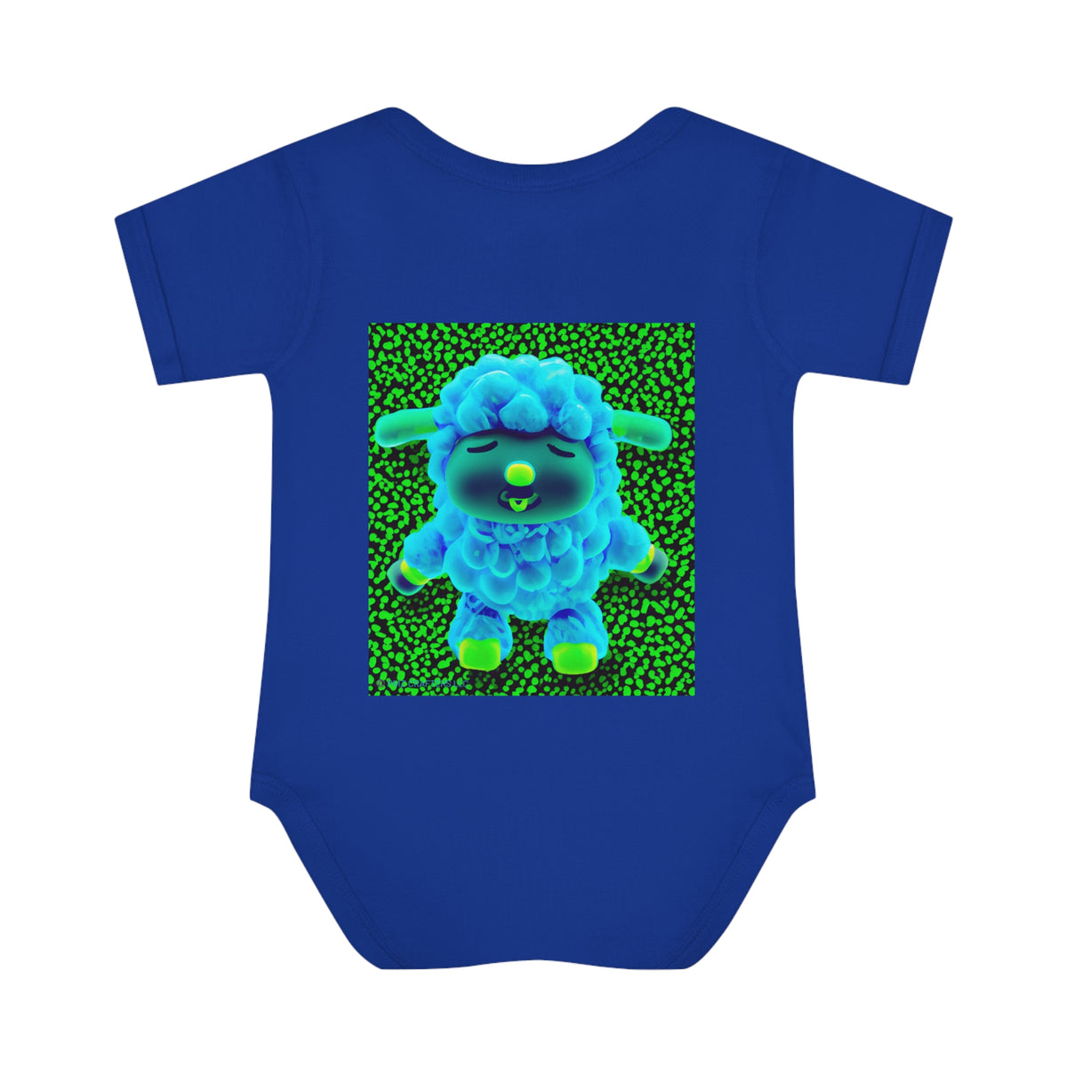 Infant Baby Rib Bodysuit - Deep Blue Sheep 0001