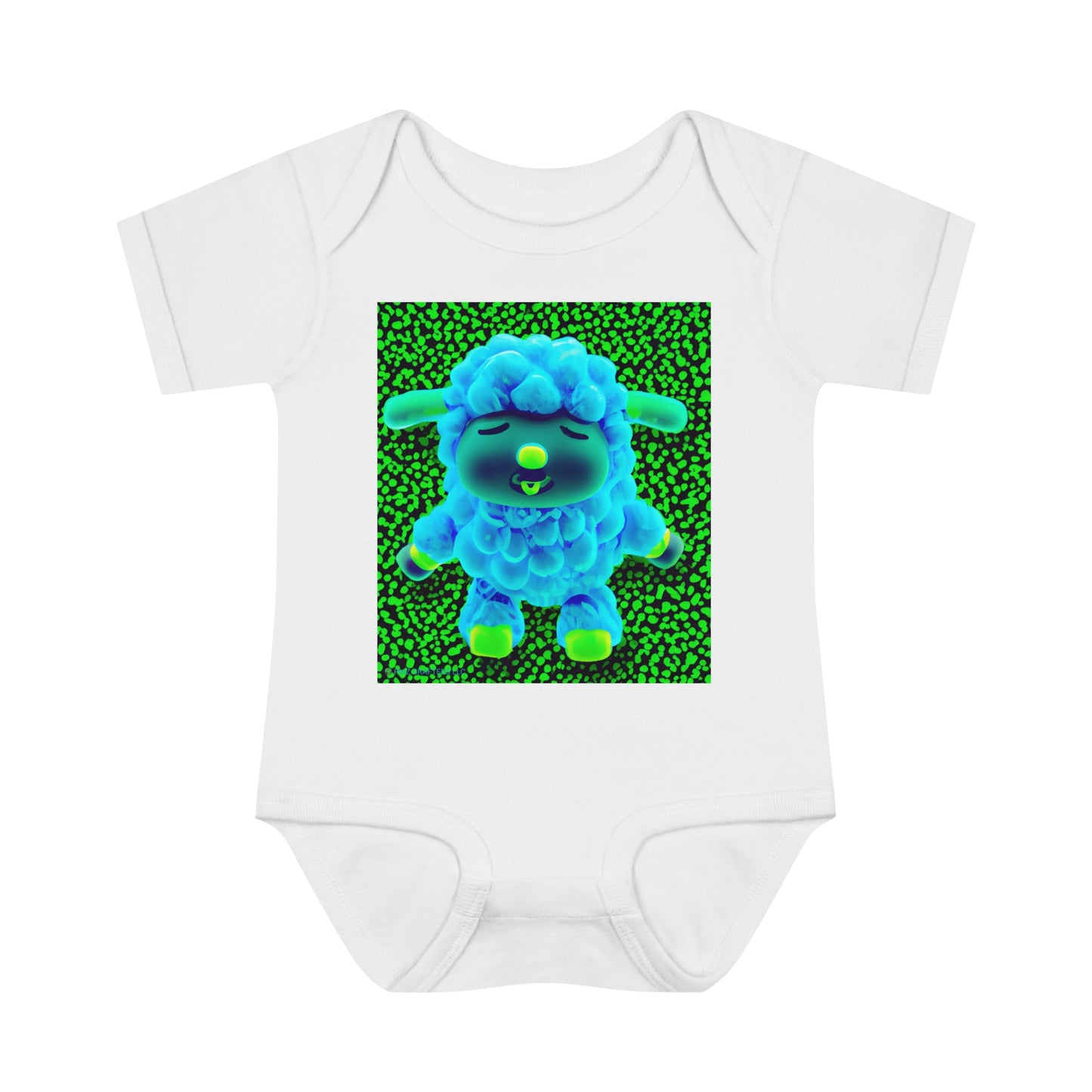 Infant Baby Rib Bodysuit - Deep Blue Sheep 0001