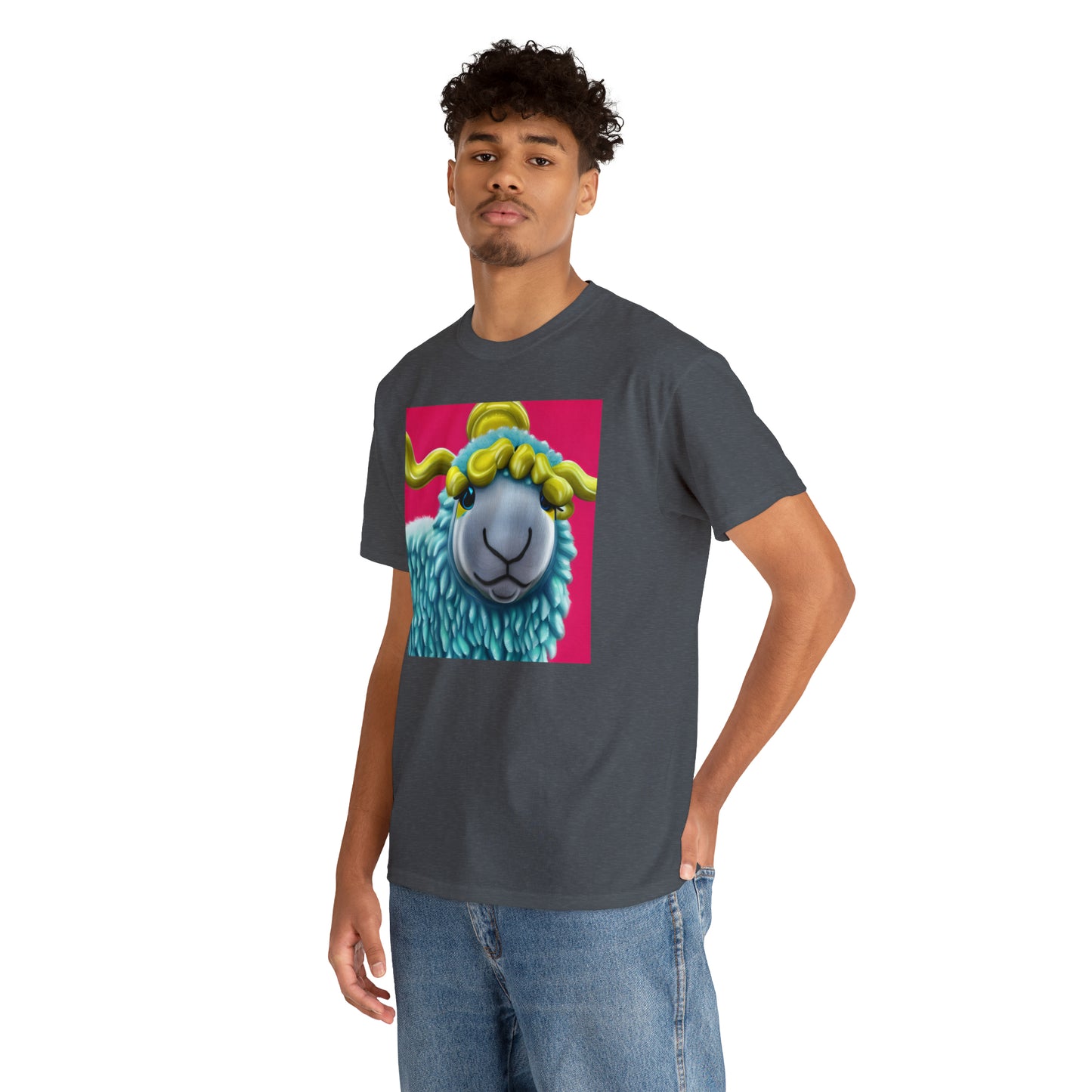 Unisex Heavy Cotton Tee - Blue Sheep 0001
