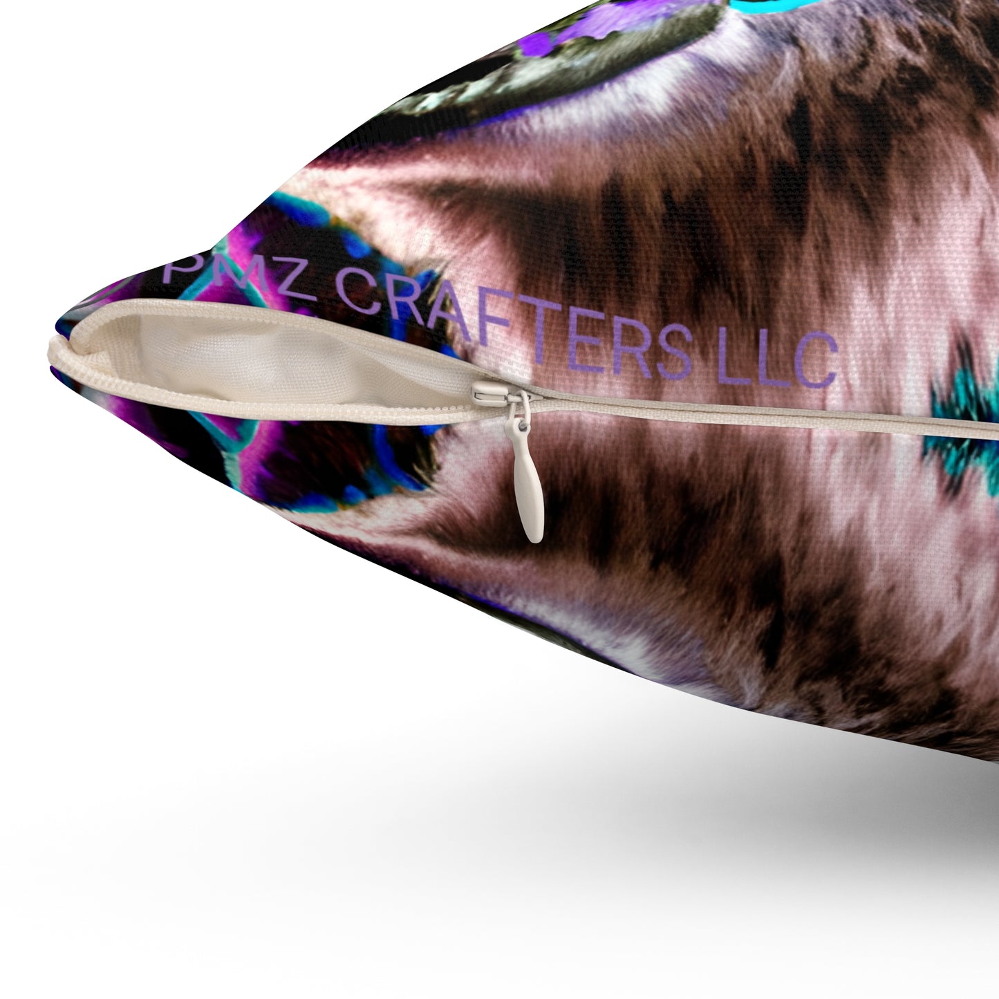 Spun Polyester Square Pillow - Grizzle Bear 0001