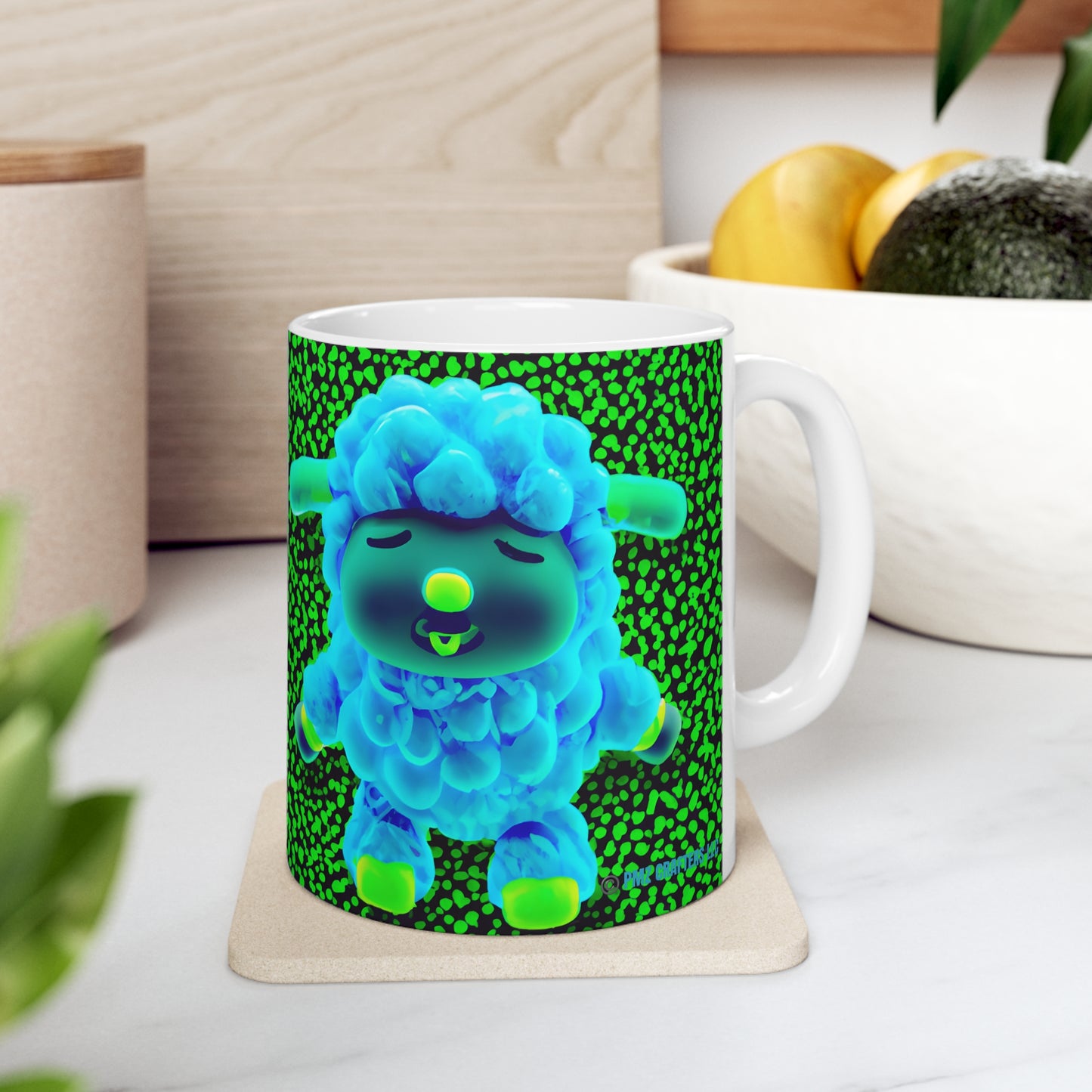 Ceramic Mug 11oz - Deep Blue Sheep 0001