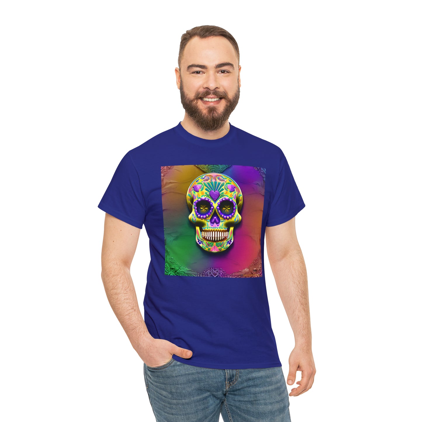 Unisex Heavy Cotton Tee - Sugar Skull 0002