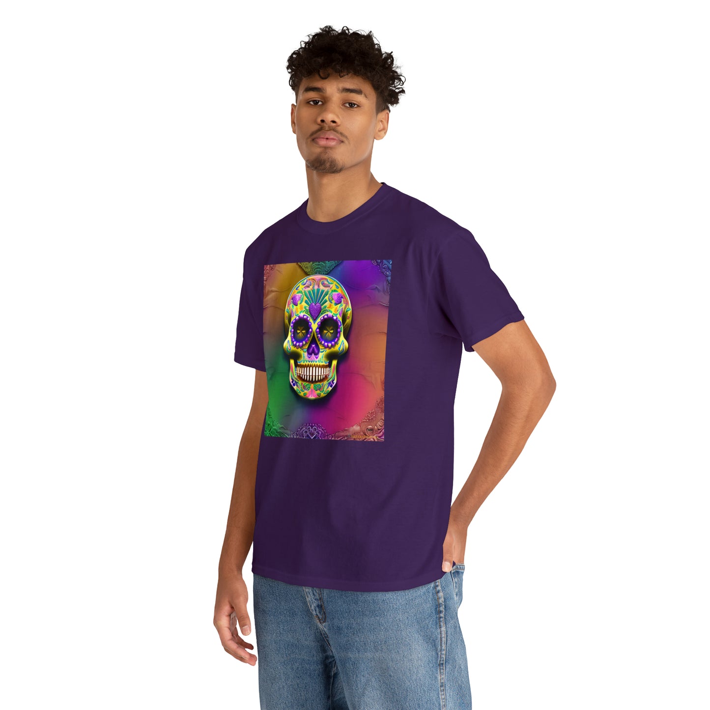 Unisex Heavy Cotton Tee - Sugar Skull 0002