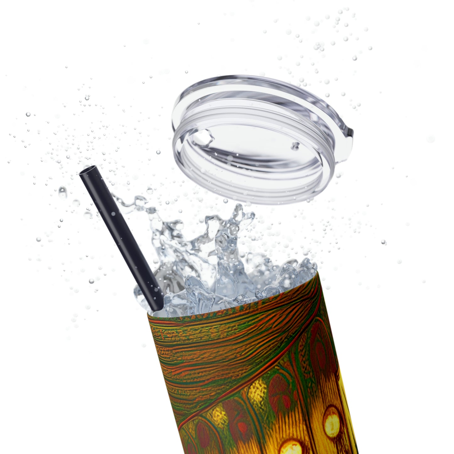 Skinny Tumbler with Straw, 20oz - Cafe Table Shadows 0001