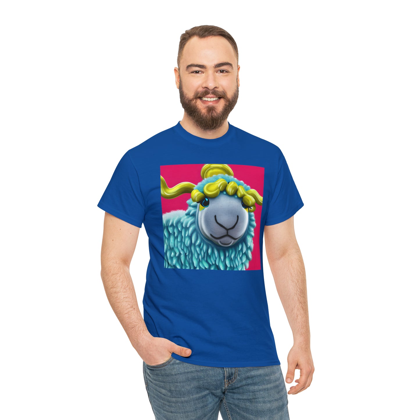 Unisex Heavy Cotton Tee - Blue Sheep 0001