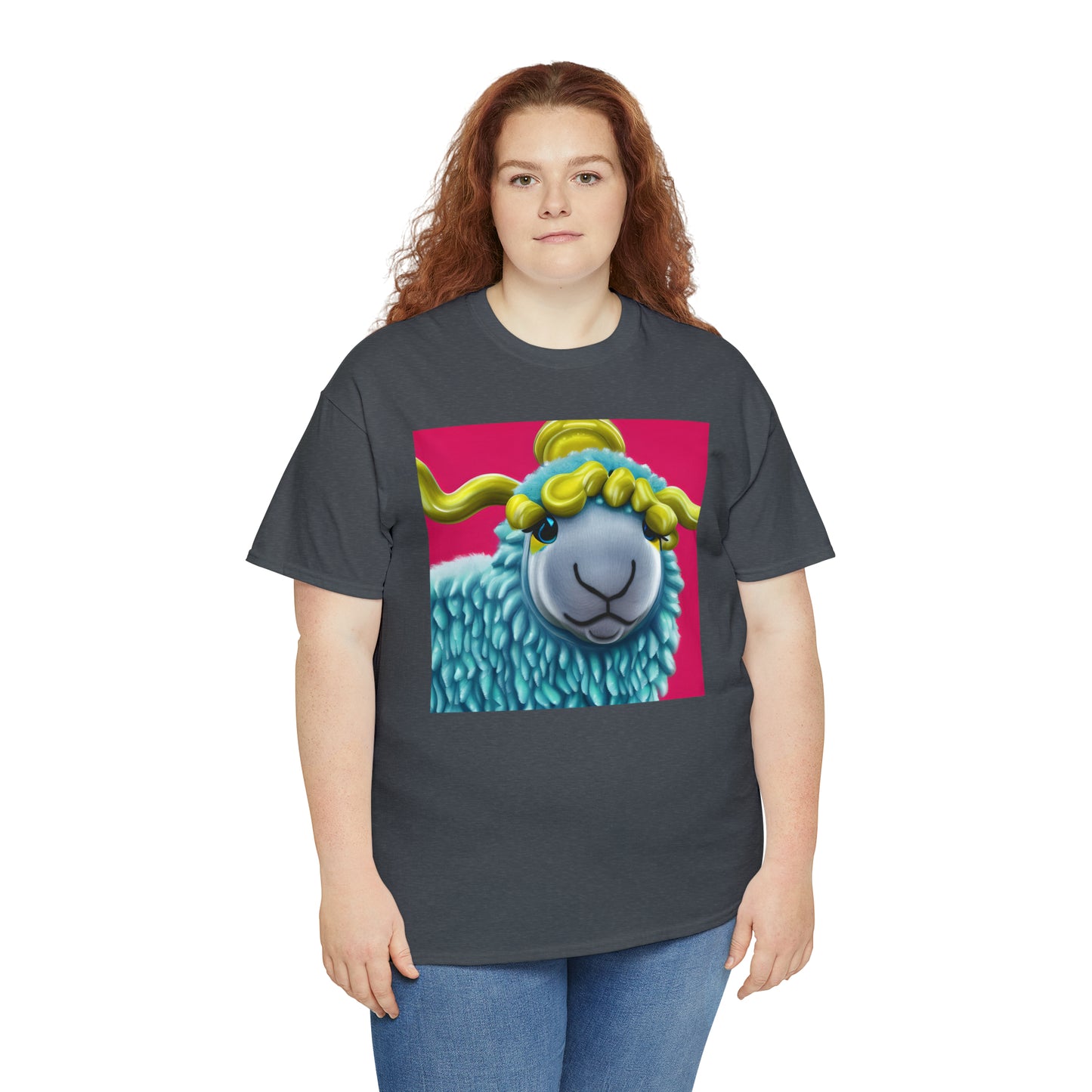 Unisex Heavy Cotton Tee - Blue Sheep 0001